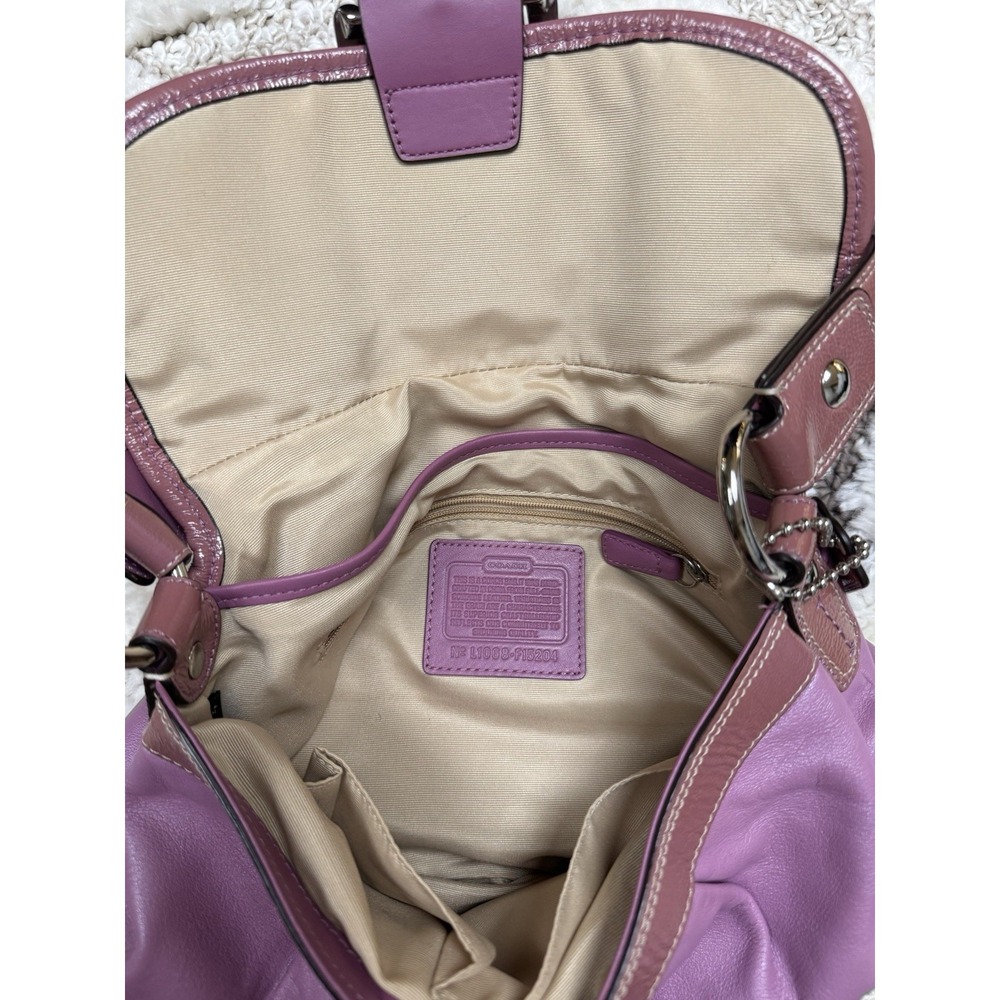 Y2K VTG Rare Coach Flap Soho Big Buckle Shoulder Bag Pink‎ Purple Purse F15204 - Picture 7 of 16